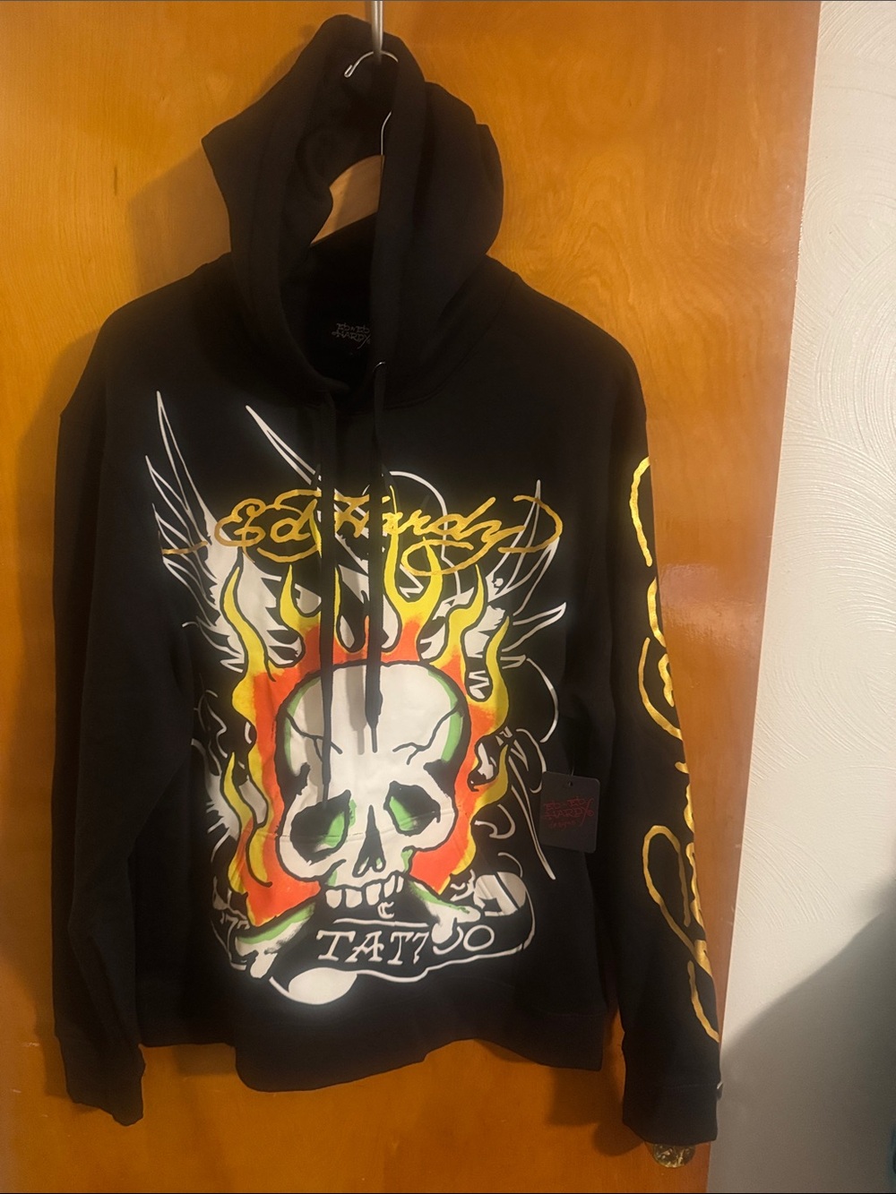 Ed Hardy Hoodie Mens Large Black